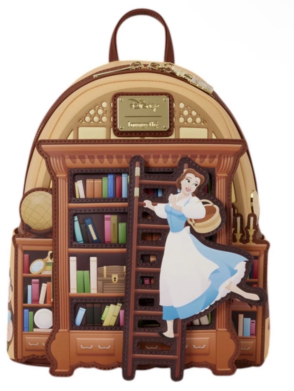 D23 Loungefly Disney Beauty and the Beast Belle Library Mini Backpack